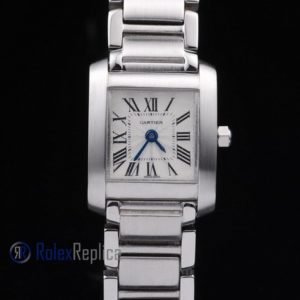 Alternative view of Cartier replica tank francaise acciaio white dial imitazione copia