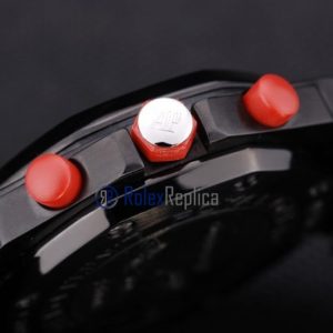 Alternative view of audemars piguet replica chrono offshore gommino pvd black strip rubber imitazione copia