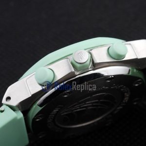 Alternative view of audemars piguet replica chrono offshore lady green dial strip rubber imitazione copia