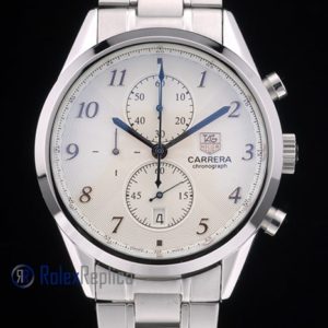 Alternative view of Tag-heuer replica carrera calibre 1887 chrono acciaio white dial imitazione copia