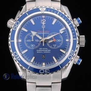 Alternative view of Omega replica seamaster co-axial chrono acciaio blue bezel imitazione copia