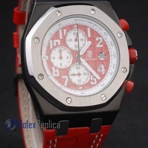 Alternative view of audemars piguet replica chrono offshore singapore GP2008 red panda strip leather imitazione copia