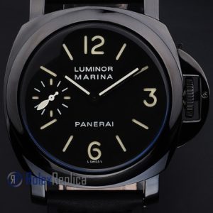 Alternative view of Panerai replica luminor marina pro-hunter pvd strip leather imitazione copia
