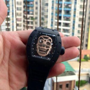 Alternative view of richard mille replica skull nano ceramic pvd pro-hunter skeletron strip rubber-b