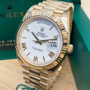 Alternative view of Rolex replica Day-Date 40 228238 Yellow Gold roman white dial