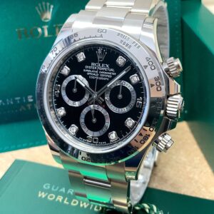 Alternative view of Rolex replica Daytona 116509 White Gold Black Diamond