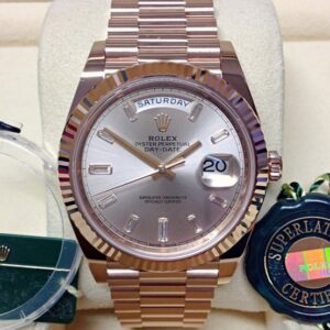 Alternative view of Rolex replica Day-Date 40 228235 Rose Gold slate dial