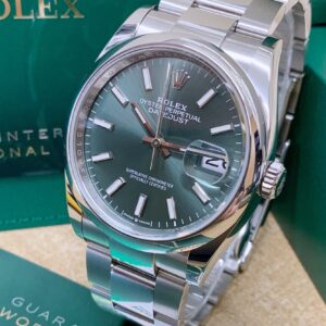 Alternative view of Rolex replica Datejust oyster 36mm 126200 mint green dial