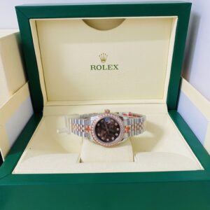 Alternative view of Rolex replica lady Datejust 31mm acciaio rose gold rbr bezel