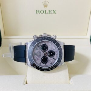 Alternative view of Rolex replica daytona 116519LN meteorite dial 4130 clone movement