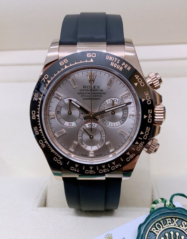 Rolex replica daytona 116515LN sundust baguette oysterflex clone movement