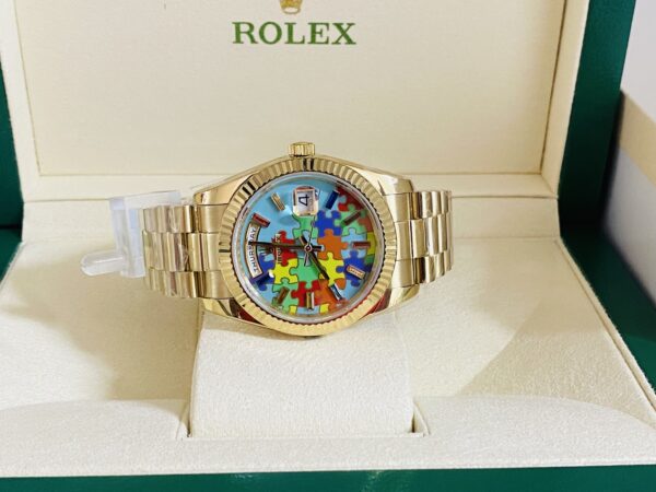 Rolex replica Day-Date 128238 Yellow Gold puzzle dial