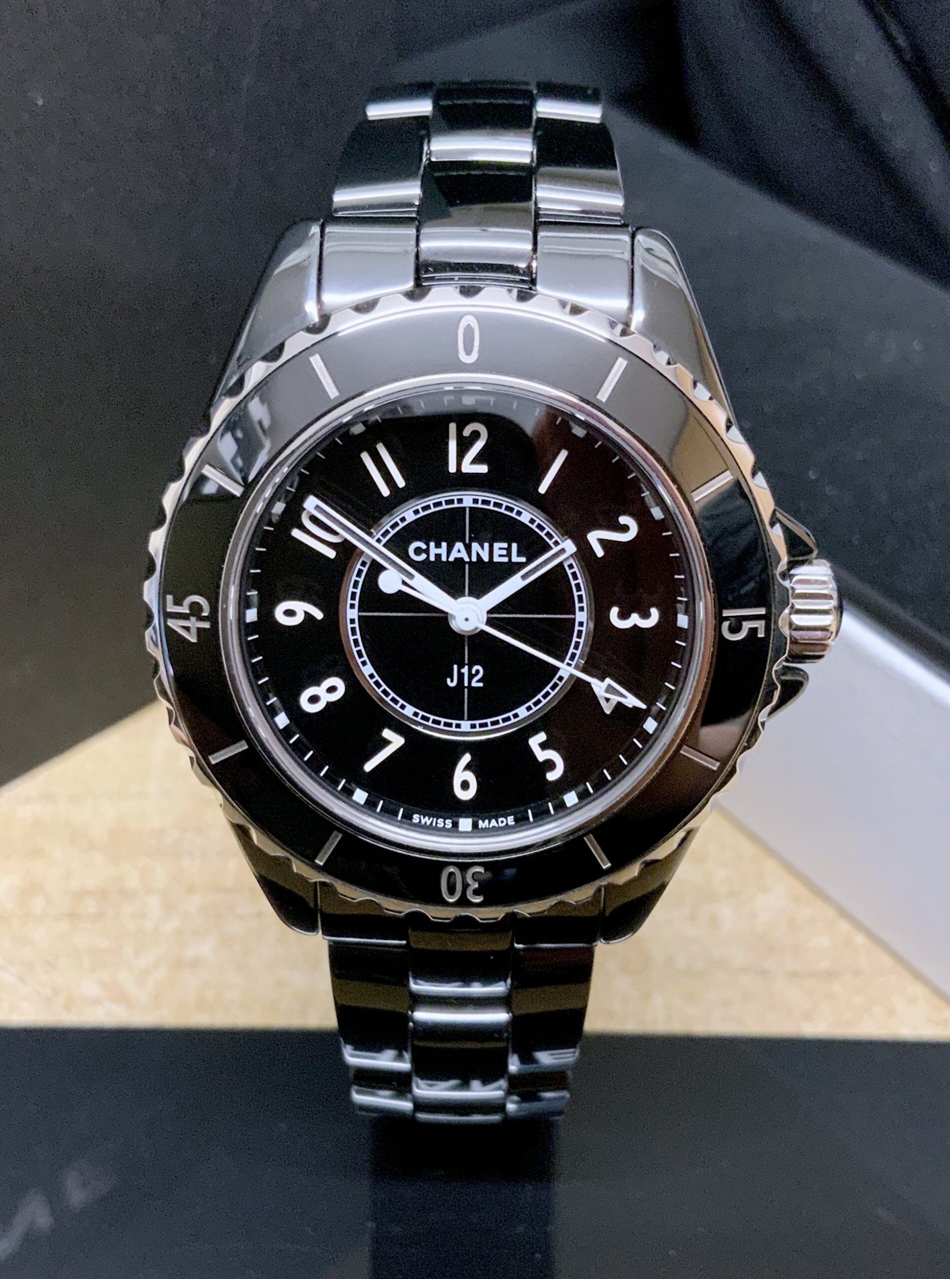 Chanel replica J12 H5695 medium size Black Ceramic